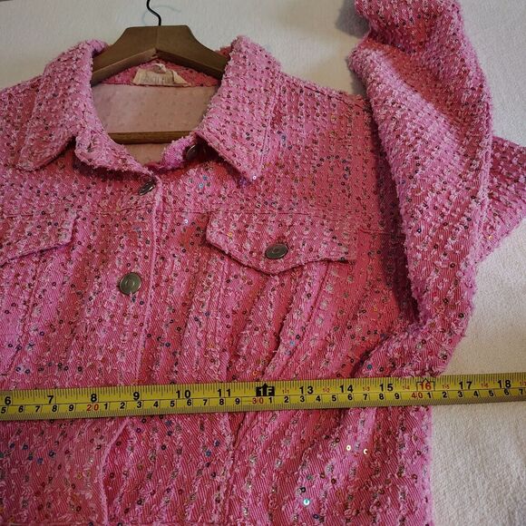 Pink Concert Utility Romper Jumpsuit Barbiecore Festival Sequins Swiftie Small - Picture 7 of 9